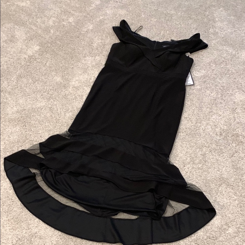 XSCAPE OFF-SHOULDER BLACK COCKTAIL DRESS - Picture 8 of 16